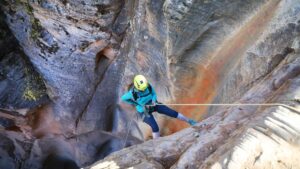 Experience Gifts for an Epic East Zion Adventure 2 a person canyoneering in Zion