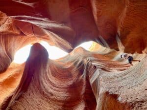 Exploring a Zion slot canyon