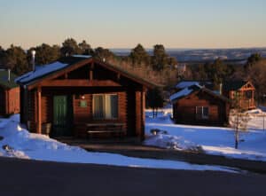 Experience Gifts for an Epic East Zion Adventure 3 Zion Ponderosa cabin suite in snow