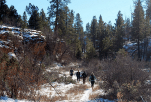 winter hiking in zion