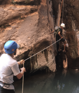 mia slot canyoneering with east zion adventure guide