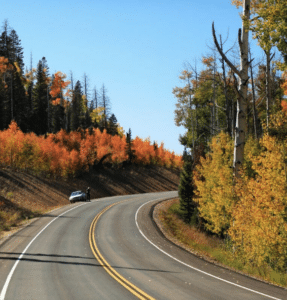 fall scenic drive to cedar mountain