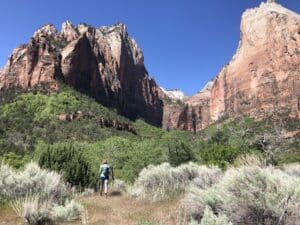 Experience Gifts for an Epic East Zion Adventure 9 a person standing in front of a canyon with Zion National Park in the background
