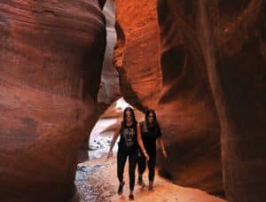 people in a canyon