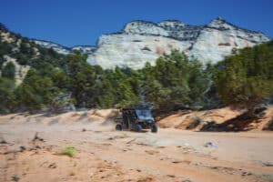 People on a UTV tour in East Zion