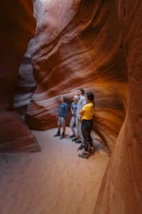 People in an East Zion Utah slot canyon