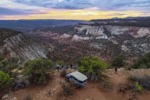 23 Zion Adventures for 2023 5 A jeep tour group overlooking a sunset