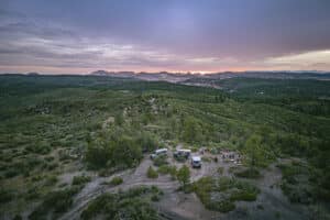 Jeeps overlooking East Zion at sunset