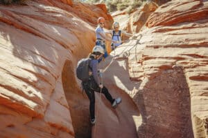 People canyoneering near Zion National Park