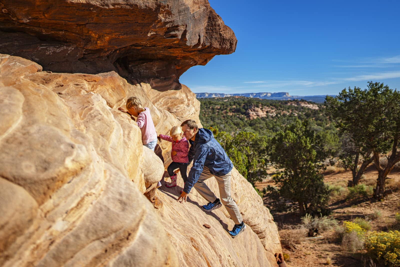 Kids rock climbing