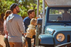 Kids going on a Jeep ride