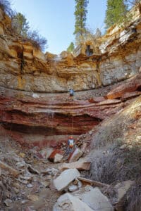 23 Zion Adventures for 2023 12 People rappelling in a canyon