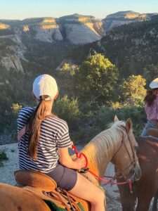 Woman on horseback in East Zion
