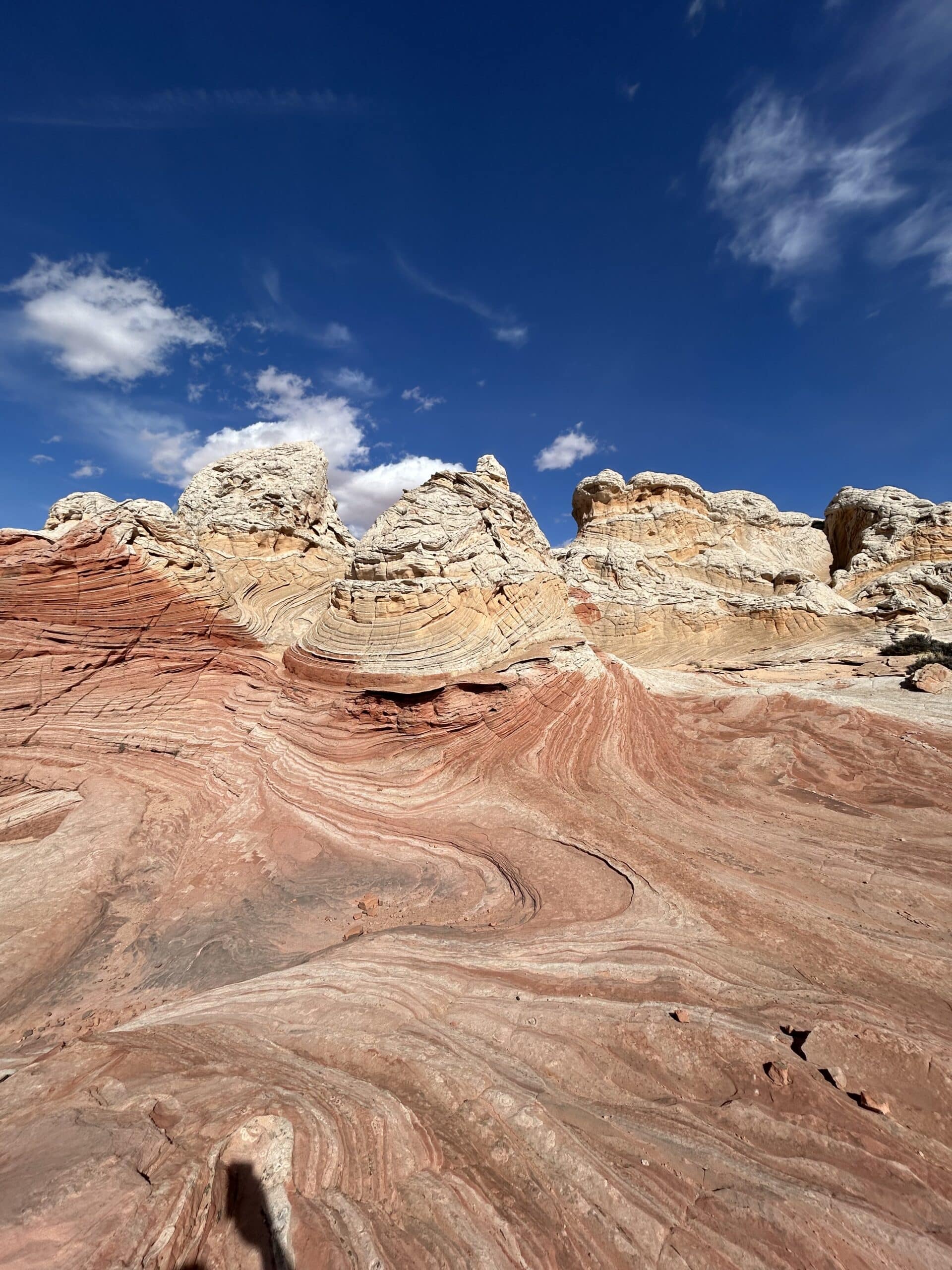 Red orange and white Vermillion Cliffs in southern Utah White Pocket Guided Hike